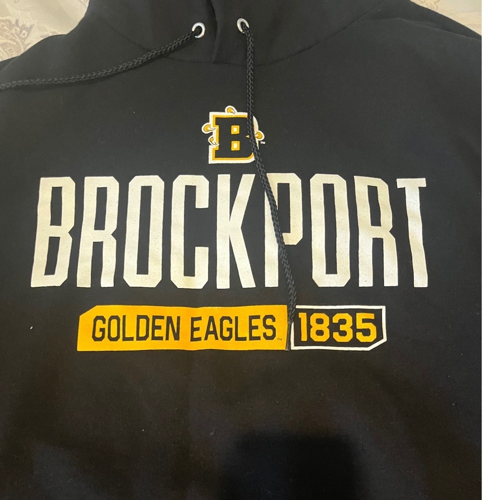 Champion SUNY Brockport Golden Eagles Black Hoodie Sweatshirt Womens 2XL - Picture 3 of 5
